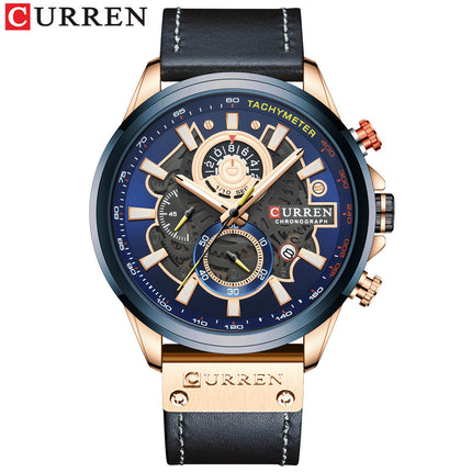 Men's Watches, Leather Strap wristwatches Waterproof  Quartz Business Watch for Men