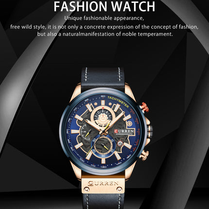 Men's Watches, Leather Strap wristwatches Waterproof  Quartz Business Watch for Men