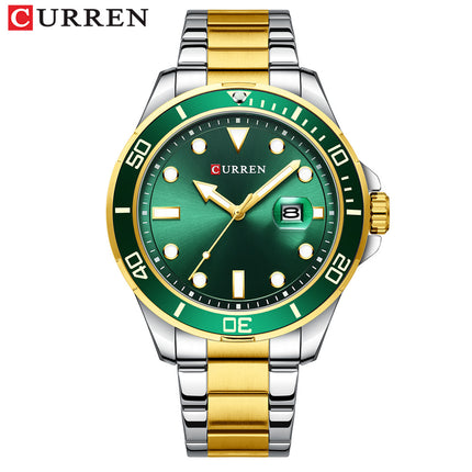 Men's Watches, Stainless Steel Strap wristwatches Waterproof Quartz Calendar Business Watch for Men