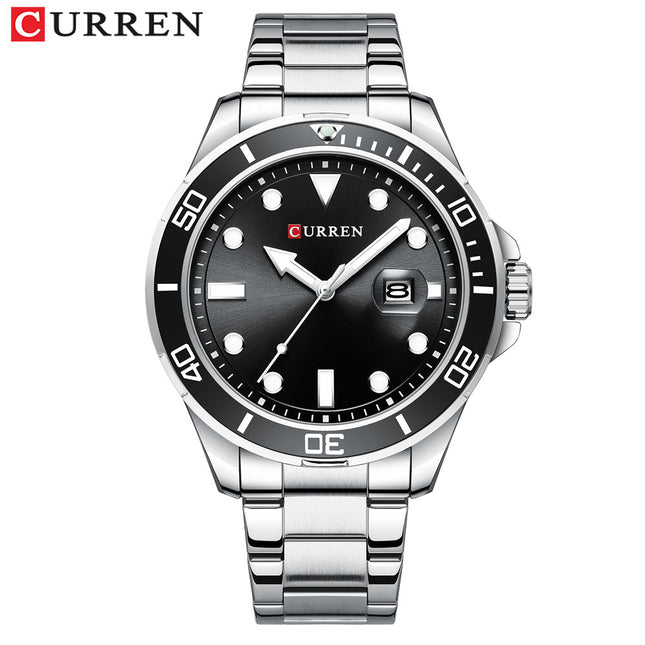 Men's Watches, Stainless Steel Strap wristwatches Waterproof Quartz Calendar Business Watch for Men