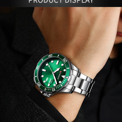 Men's Watches, Stainless Steel Strap wristwatches Waterproof Quartz Calendar Business Watch for Men