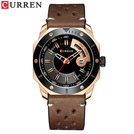 Men's Watches, Stainless Steel Strap wristwatches Waterproof Quartz Calendar Business Watch for Men