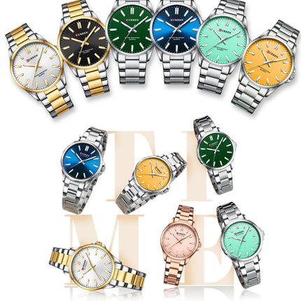 Couple Watches Steel Strap Men's Watches Fashionable Women's Watches Business Quartz Watches