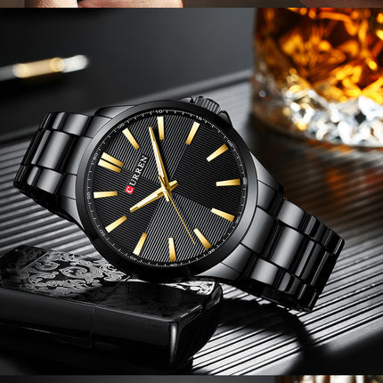 Men's Fashion Watches,  Stainless Steel Strap Waterproof Quartz Business Watch for Men-B