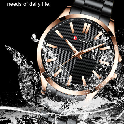 Men's Fashion Watches,  Stainless Steel Strap Waterproof Quartz Business Watch for Men-B