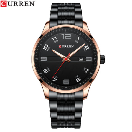 Men's Fashion Watches,  Stainless Steel Strap Calendar Waterproof Quartz Business Watch for Men