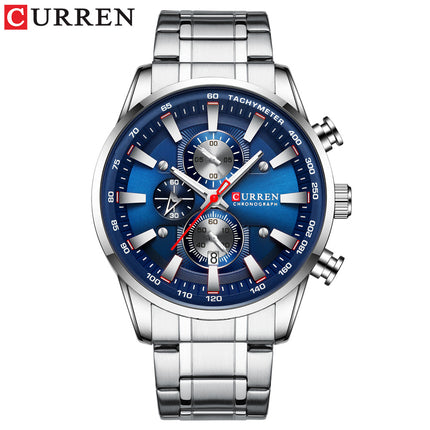 Men's Casual Watch, Water Resistant Analog Quartz Stainless Steel Business Wristwatch, Calendar Men's Wrist Watches