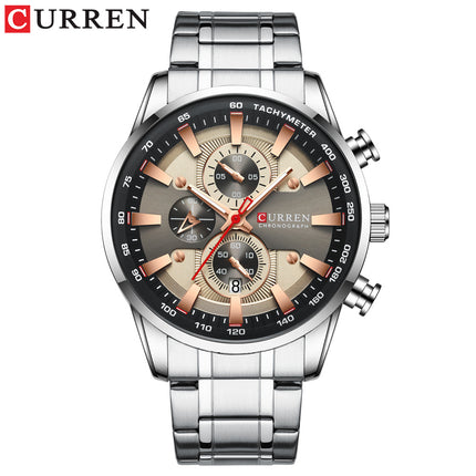 Men's Casual Watch, Water Resistant Analog Quartz Stainless Steel Business Wristwatch, Calendar Men's Wrist Watches