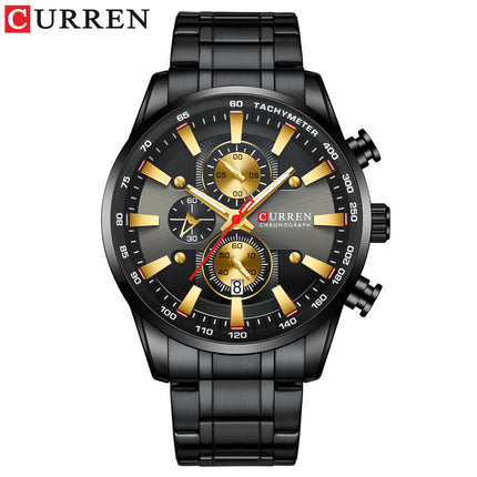 Men's Casual Watch, Water Resistant Analog Quartz Stainless Steel Business Wristwatch, Calendar Men's Wrist Watches