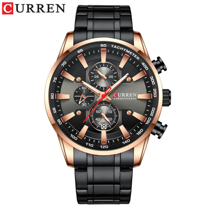 Men's Casual Watch, Water Resistant Analog Quartz Stainless Steel Business Wristwatch, Calendar Men's Wrist Watches