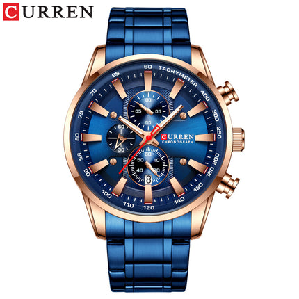 Men's Casual Watch, Water Resistant Analog Quartz Stainless Steel Business Wristwatch, Calendar Men's Wrist Watches