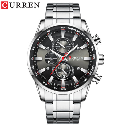 Men's Casual Watch, Water Resistant Analog Quartz Stainless Steel Business Wristwatch, Calendar Men's Wrist Watches