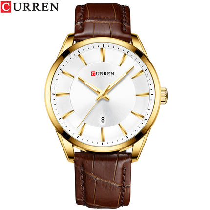 Men's Watches, Leather Strap Watch for Men Male Waterproof Quartz wristwatches