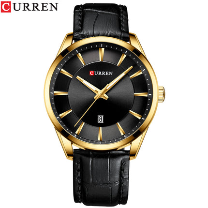 Men's Watches, Leather Strap Watch for Men Male Waterproof Quartz wristwatches