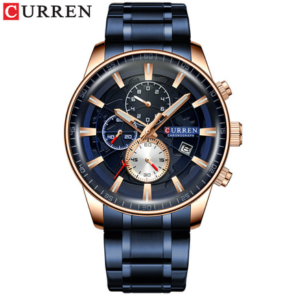 Men 's Watches Date Analog Quartz Watch, Fashionable Business Style Steel Band Quartz Wristwatch Watch for Men