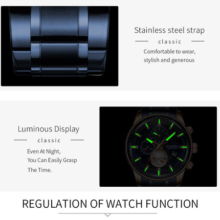 Men 's Watches Date Analog Quartz Watch, Fashionable Business Style Steel Band Quartz Wristwatch Watch for Men