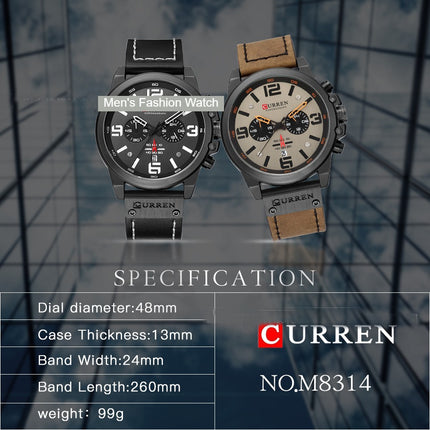 Men Watches,Mens Full Leather Strap Steel Quartz Watch Fashion Casual Mens Waterproof Motion Casual Watch