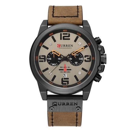 Men Watches,Mens Full Leather Strap Steel Quartz Watch Fashion Casual Mens Waterproof Motion Casual Watch