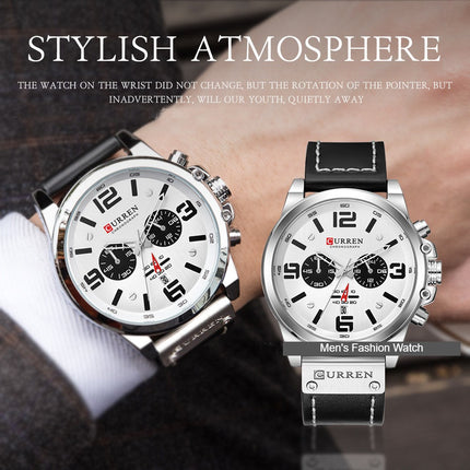 Men Watches,Mens Full Leather Strap Steel Quartz Watch Fashion Casual Mens Waterproof Motion Casual Watch