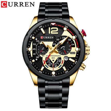 Men Watches,Mens Full Stainless Steel Quartz Watch Fashion Casual Business Mens Waterproof Motion Casual Watch