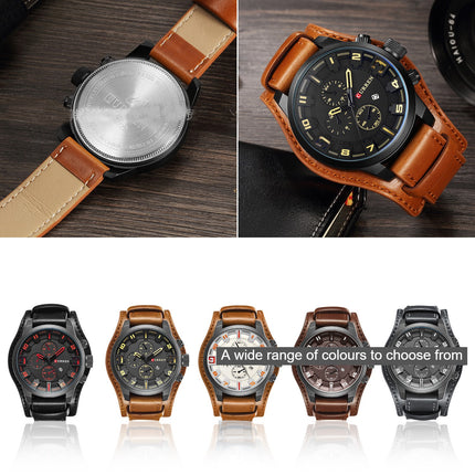 Men's Fashion Watch,Waterproof Chronograph Classic Men Watches Business Casual Leather Strap Dial Date