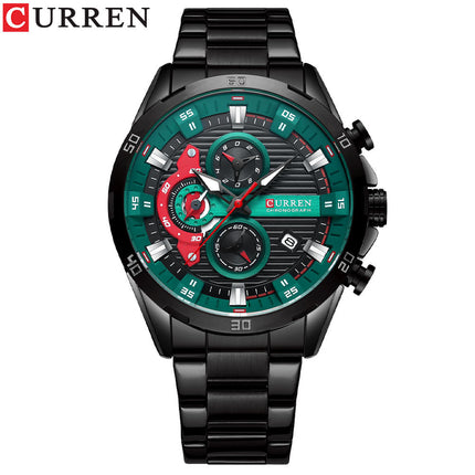 Men 's Fashion Watches Stainless Steel Waterproof Analog Quartz Fashion Business Chronograph Watch for Men