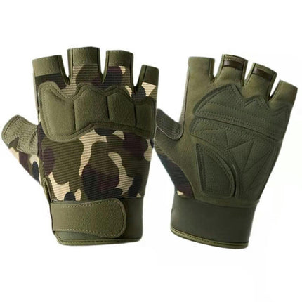 Kids Tactical Gloves Half Finger Bicycle Gloves Anti-skid Wearable Gloves Boys and Girls Training Military Gloves