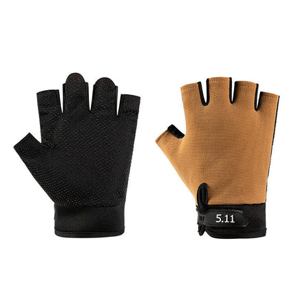 Men Women Half Finger Driving Gloves Breathable Lightweight Anti-slip Fingerless Bicycle Riding Gloves