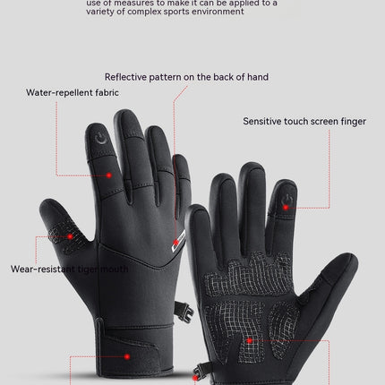 Winter Riding Gloves (Men's and Women's) Waterproof Touch Screen Gloves Anti-skid Motorcycle Mountain Bike Gloves