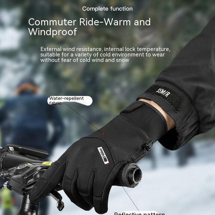 Winter Riding Gloves (Men's and Women's) Waterproof Touch Screen Gloves Anti-skid Motorcycle Mountain Bike Gloves