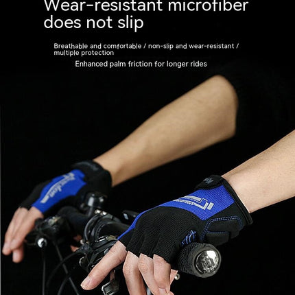 Half Finger Gloves Sports Fitness Men and Women Breathable Anti-slip Short Finger Cycling Gloves