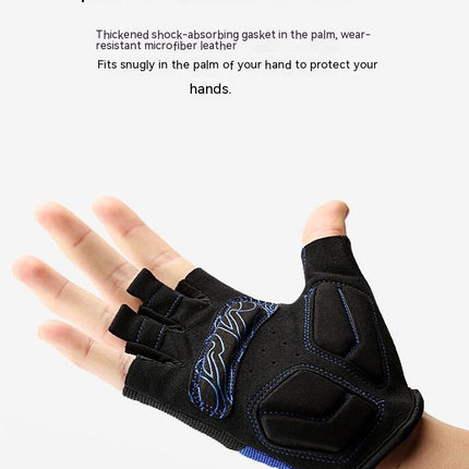 Half Finger Gloves Sports Fitness Men and Women Breathable Anti-slip Short Finger Cycling Gloves