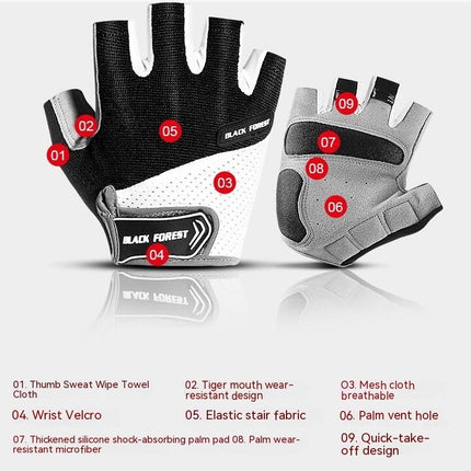 Unisex Sports Gloves - Breathable Non-slip Fitness Gloves - Bicycle Riding Half Finger Gloves