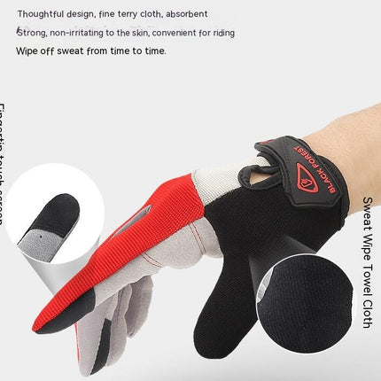 Cycling Gloves Full Finger Mountain Bike Gloves with Anti-Slip Shock Absorbing Pads, Touch Screen Mountain Bike Gloves