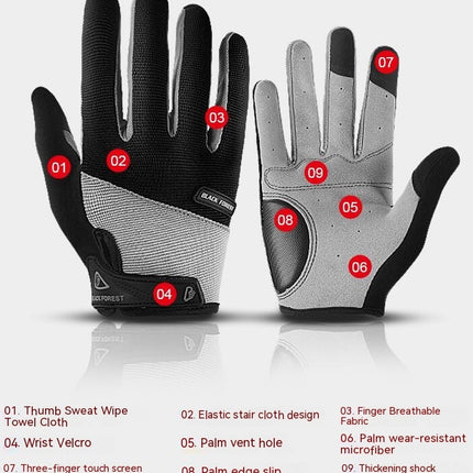 Cycling Gloves Full Finger Mountain Bike Gloves with Anti-Slip Shock Absorbing Pads, Touch Screen Mountain Bike Gloves