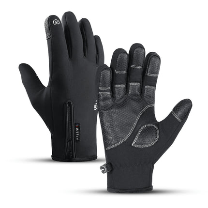 Men's and Women's Winter Cycling Gloves - Touch Screen Padded Cycling Gloves, Waterproof Windproof Warm Anti-slip Gloves