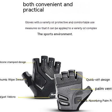 Men's and Women's Cycling Gloves - Half Finger Road Mountain Bike Gloves, Non-Slip Shock Absorbing Gloves for Gym Cycling Outdoor Sports