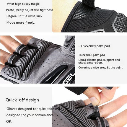 Men's and Women's Cycling Gloves - Half Finger Road Mountain Bike Gloves, Non-Slip Shock Absorbing Gloves for Gym Cycling Outdoor Sports