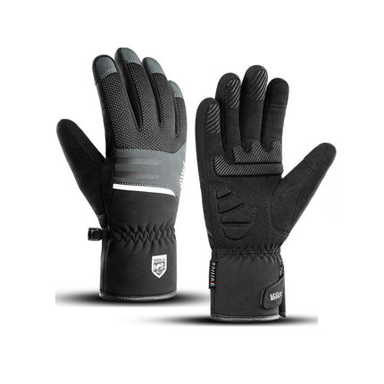 Thermal Winter Warm Gloves Men Women:Waterproof Touchscreen Gloves with Anti-Slip Silicone Patterns Thickened Black Gloves