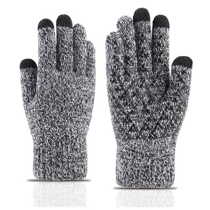 Men's Winter Knit Touchscreen Gloves Warm Texting Gloves Elastic Anti-slip Gloves for Adults