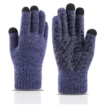 Men's Winter Knit Touchscreen Gloves Warm Texting Gloves Elastic Anti-slip Gloves for Adults