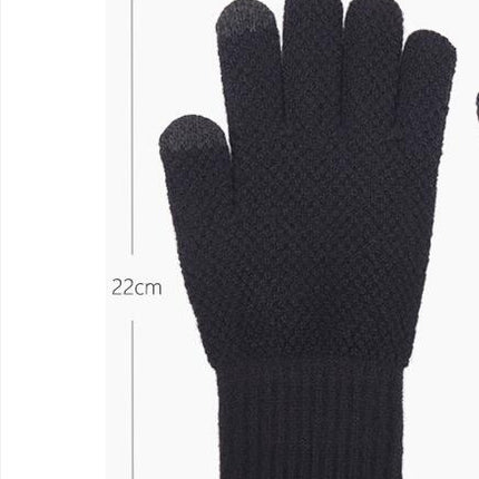 Men's Winter Knit Touchscreen Gloves Warm Texting Gloves Elastic Anti-slip Gloves for Adults