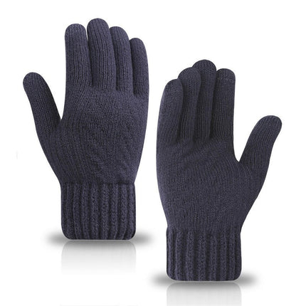 Faux Cashmere Warm Winter Gloves Men's Knitted Gloves with Fleece Lining Insulated Lining Warm Gift