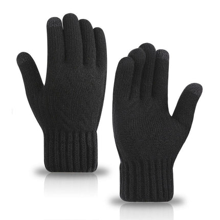 Faux Cashmere Warm Winter Gloves Men's Knitted Gloves with Fleece Lining Insulated Lining Warm Gift