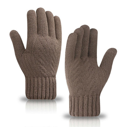 Faux Cashmere Warm Winter Gloves Men's Knitted Gloves with Fleece Lining Insulated Lining Warm Gift