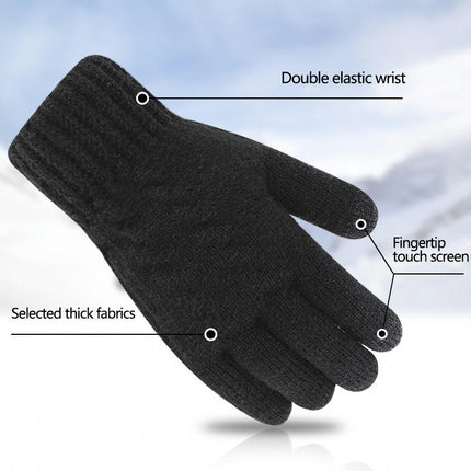 Faux Cashmere Warm Winter Gloves Men's Knitted Gloves with Fleece Lining Insulated Lining Warm Gift