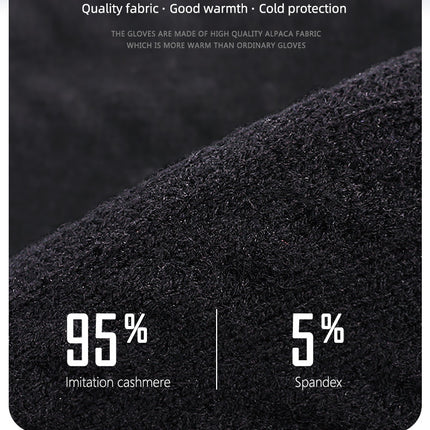 Faux Cashmere Warm Winter Gloves Men's Knitted Gloves with Fleece Lining Insulated Lining Warm Gift