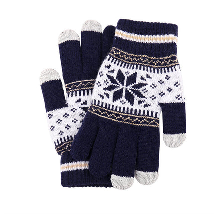 Touch Screen Gloves - Ladies Winter Thermal Gloves Knitted Warm Snow Gloves for Women