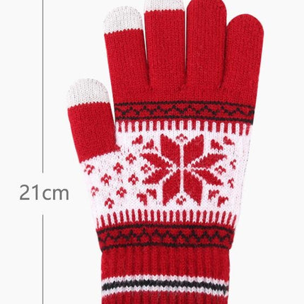 Touch Screen Gloves - Ladies Winter Thermal Gloves Knitted Warm Snow Gloves for Women