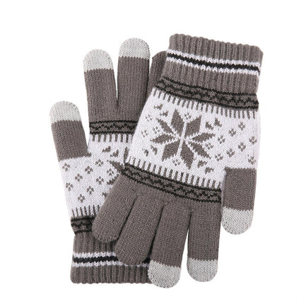 Touch Screen Gloves - Ladies Winter Thermal Gloves Knitted Warm Snow Gloves for Women